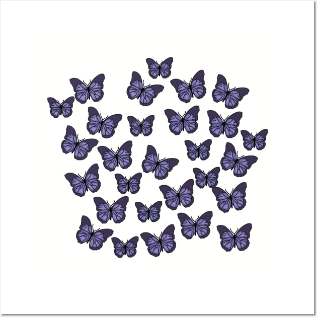 Aesthetic Purple Butterflies Wall Art by courtneylgraben